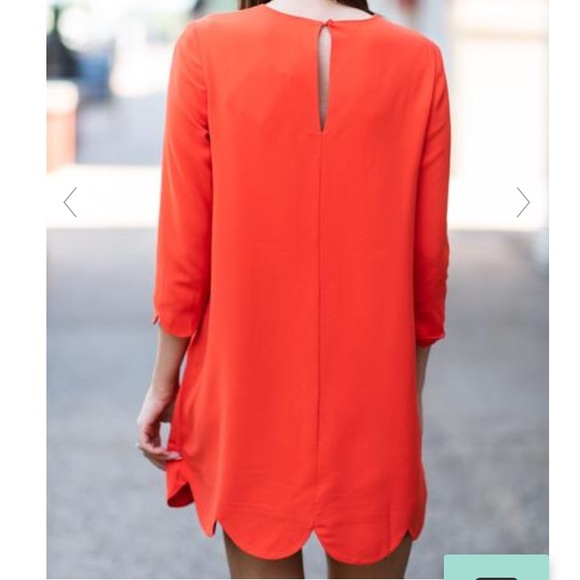 NWOT scalloped red dress - Picture 3 of 8